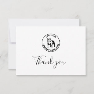 Carte De Remerciements Logo personnalisé pour entreprise vétérinaire mode