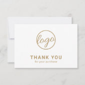 Carte De Remerciements Logo Personnalisé Simple Elegant Gold Business (Devant)