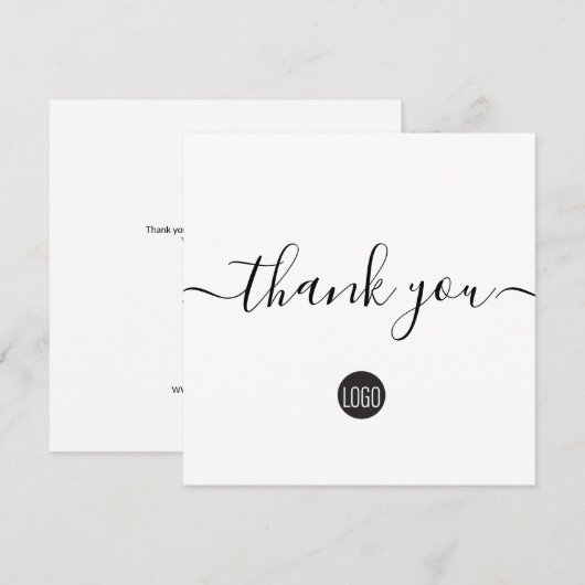 Carte De Remerciements Logo personnalisé simple et moderne (Devant / Derrière)