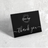 Carte De Remerciements Logo professionnel Entreprise Script blanc