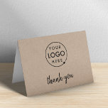 Carte De Remerciements Logo Rustique Kraft | Entreprise moderne<br><div class="desc">Un simple modèle d'entreprise artisanal rustique sur mesure, dans un style moderne et minimaliste, qui peut être facilement mis à jour avec le logo, l'accueil et le message de votre entreprise. Besoin d'aide ? N'hésitez pas à me contacter en utilisant le bouton de message sur la page du produit et...</div>