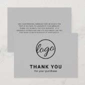 Carte De Remerciements Logo simple moderne gris clair (Devant / Derrière)