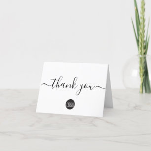 Carte De Remerciements Logo simple noir blanc d'entreprise