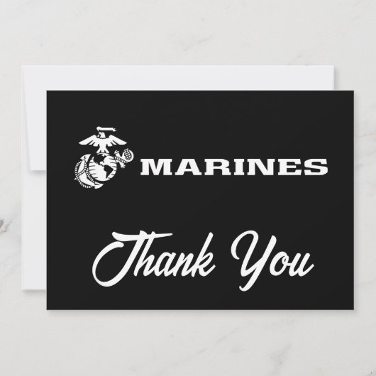 Carte De Remerciements Logo USMC - Blanc (Devant)