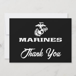 Carte De Remerciements Logo USMC Empilé - Blanc