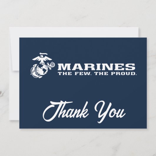 Carte De Remerciements Logo USMC Les Quelques Les Fières - Blanc (Devant)