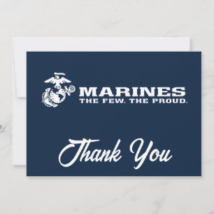 Carte De Remerciements Logo USMC Les Quelques Les Fières - Blanc
