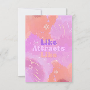 Carte De Remerciements Loi d'Attraction Motivationnel Inspirant Rose