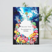 Carte De Remerciements Lollipop Boho Candyland Anniversaire (Debout devant)