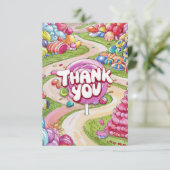 Carte De Remerciements Lollipop Candyland (Debout devant)