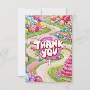 Carte De Remerciements Lollipop Candyland