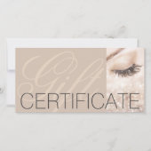 Carte De Remerciements Long Lashes Certificat Cadeau Crème Beige (Devant)