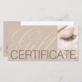 Carte De Remerciements Long Lashes Certificat Cadeau Crème Beige (Devant / Derrière)