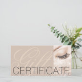 Carte De Remerciements Long Lashes Certificat Cadeau Crème Beige (Debout devant)