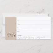 Carte De Remerciements Long Lashes Certificat Cadeau Crème Beige (Dos)