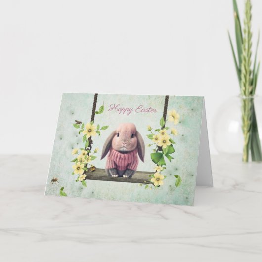 Carte De Remerciements Lop Ear Easter Bunny Card (Devant)
