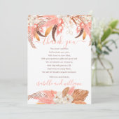 Carte De Remerciements L'orchidée en herbe de Pampas fleurit le Baby show (Debout devant)