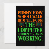 Carte De Remerciements L'ordinateur commence à travailler programmeur log (Devant / Derrière)