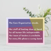 Carte De Remerciements L'Organisation de Soins tient (Debout devant)