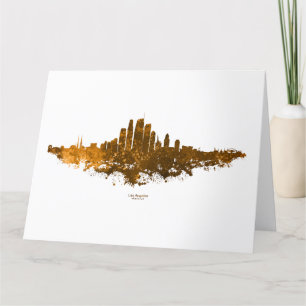Carte De Remerciements Los Angeles City Skyline - Orange