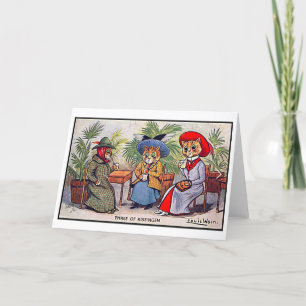 Carte De Remerciements Louis Wain, Trois Lady Cats, Art