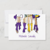Carte De Remerciements Louisiana Dames Mode Cowboy Boot violet jaune (Devant)