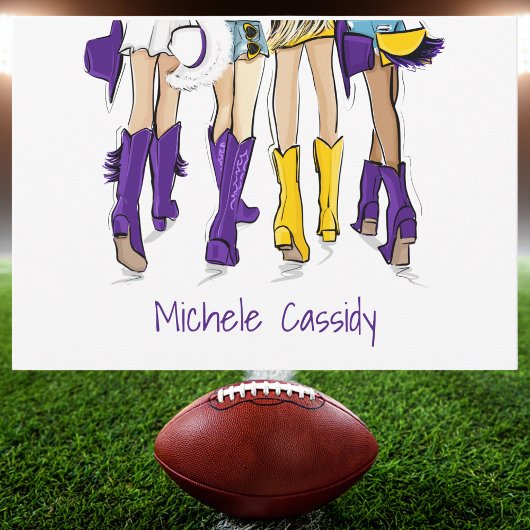 Carte De Remerciements Louisiana Dames Mode Cowboy Boot violet jaune