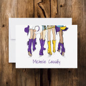 Carte De Remerciements Louisiana Dames Mode Cowboy Boot violet jaune