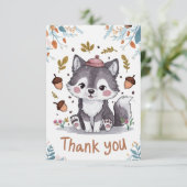 Carte De Remerciements Loup de charme magique (Debout devant)