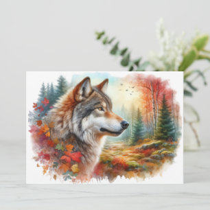 Carte De Remerciements Loup en forêt : un mélange époustouflant de nature
