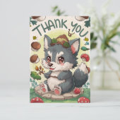 Carte De Remerciements Loup mystique mignon (Debout devant)