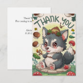 Carte De Remerciements Loup mystique mignon (Devant / Derrière)