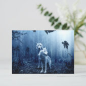 Carte De Remerciements Loups dans la forêt à l'aube (Debout devant)