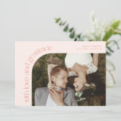 Carte De Remerciements Love and Gratitude Peach Wedding Photo (Debout devant)