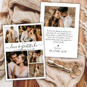 Carte De Remerciements Love and Gratitude Script 5 Photo Collage Mariage