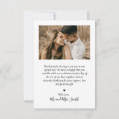 Carte De Remerciements Love and Gratitude Script 5 Photo Collage Mariage (Dos)