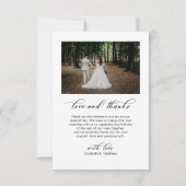 Carte De Remerciements Love and Thanks Calligraphy Photo Collage Mariage (Dos)