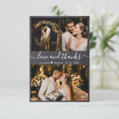 Carte De Remerciements Love and Thanks Chalkboard Mariage Photo (Debout devant)