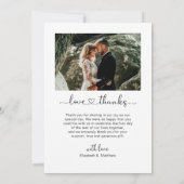 Carte De Remerciements Love and Thanks Gold Heart Script 4 Mariage photo (Dos)