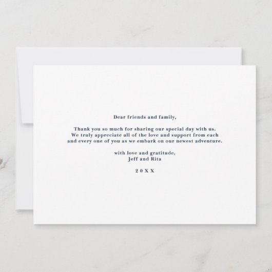 Carte De Remerciements Love and Thanks Gold Script Mariage photo (Dos)