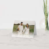 Carte De Remerciements Love and Thanks Gold Script Mariage Photo (Devant)