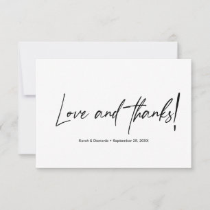 Carte De Remerciements Love and Thanks Handlettering Custom Photo Mariage
