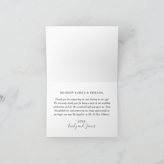 Carte De Remerciements Love and Thanks manuscrit Script Mariage Photo (Intérieur)