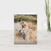 Carte De Remerciements Love and Thanks manuscrit Script Mariage Photo (Devant)