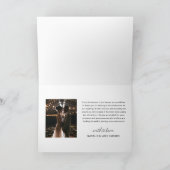 Carte De Remerciements Love and Thanks Modern Personalized Wedding Photo (Intérieur)