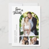 Carte De Remerciements Love and Thanks Retro Photo Mariage (Devant)
