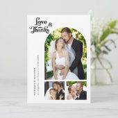 Carte De Remerciements Love and Thanks Retro Photo Mariage (Debout devant)