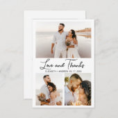 Carte De Remerciements Love and Thanks Script Elegant Photo Collage (Devant / Derrière)