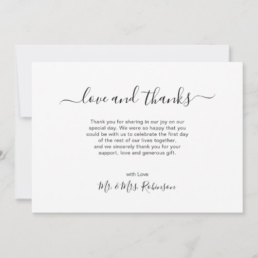 Carte De Remerciements Love and Thanks Script Grid Photo Collage (Dos)