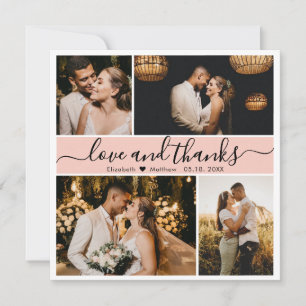 Carte De Remerciements Love and Thanks Script Mariage Photo